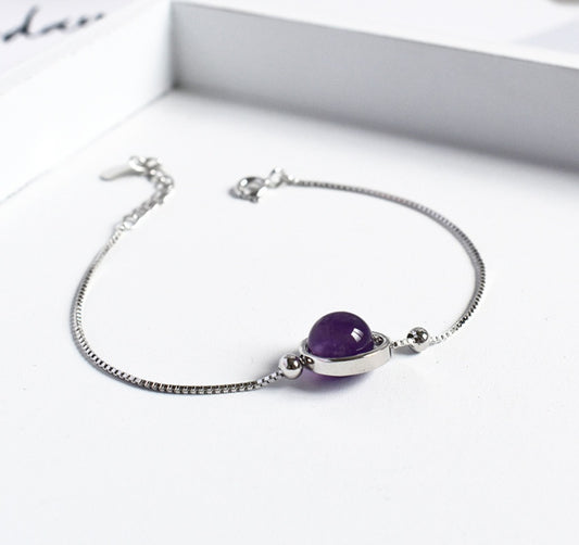 Brazalete de Plata de Ley 925 con Piedras Naturales