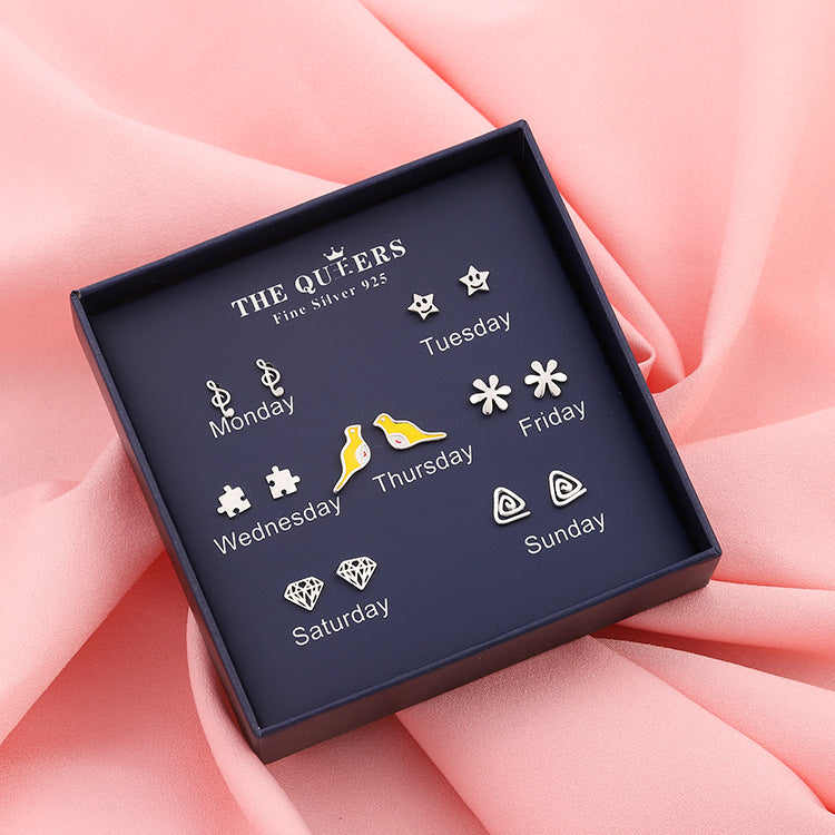 Pendientes de Plata Estilo Coreano