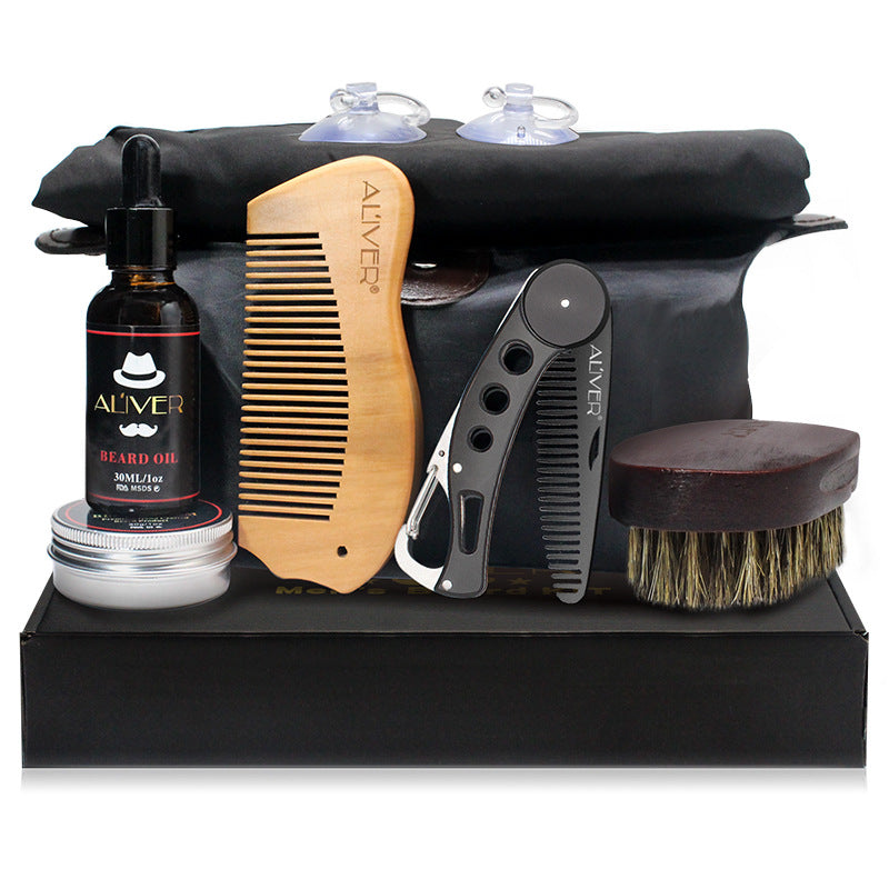 Kit de Lujo para el Cuidado de la Barba de 7 Piezas