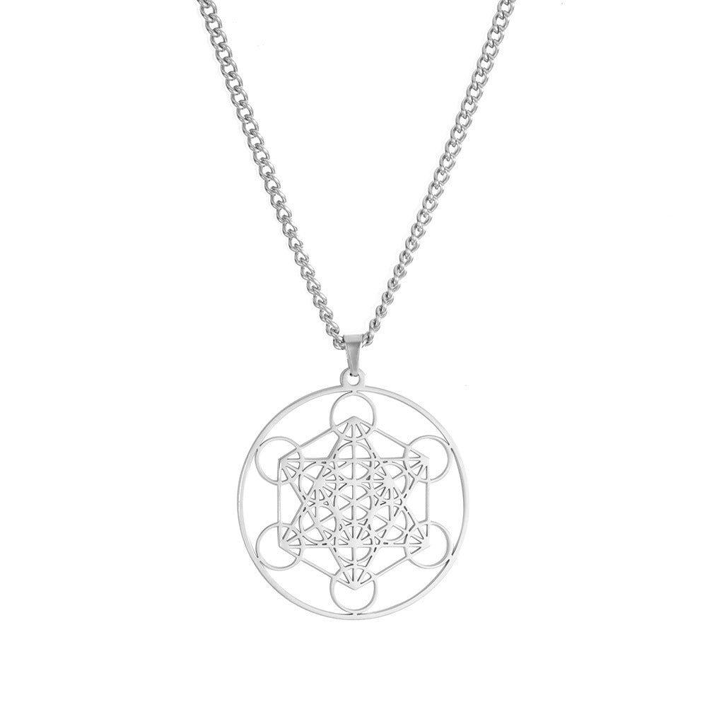 Stainless Steel Angel Seal Archangel Metatron Necklace