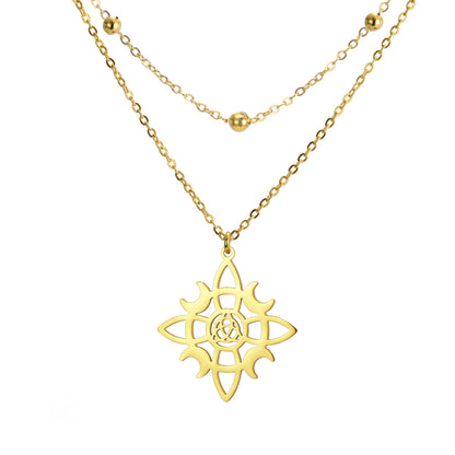 Collar Talismán "Estrella Mística y Nudos de Luna"