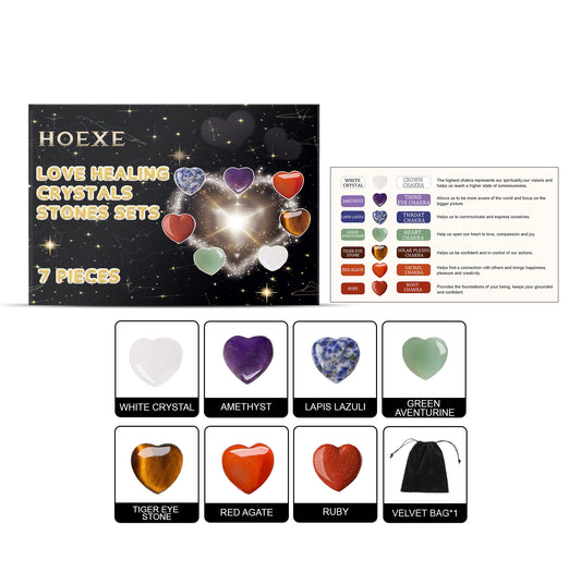 Kit Esencial de 7 Piedras de Chakra Corazón