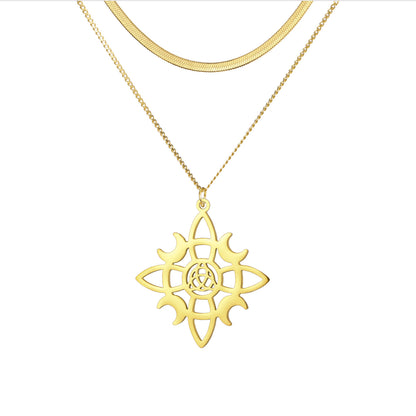 Collar Talismán "Estrella Mística y Nudos de Luna"