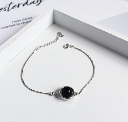 Brazalete de Plata de Ley 925 con Piedras Naturales