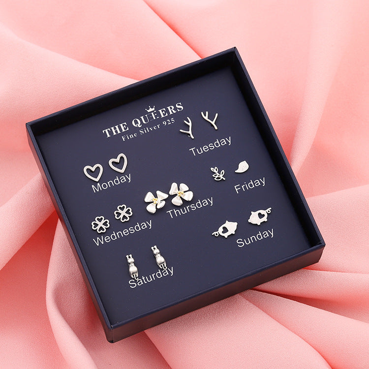 Pendientes de Plata Estilo Coreano