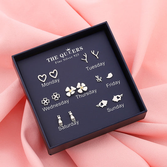 Pendientes de Plata Estilo Coreano