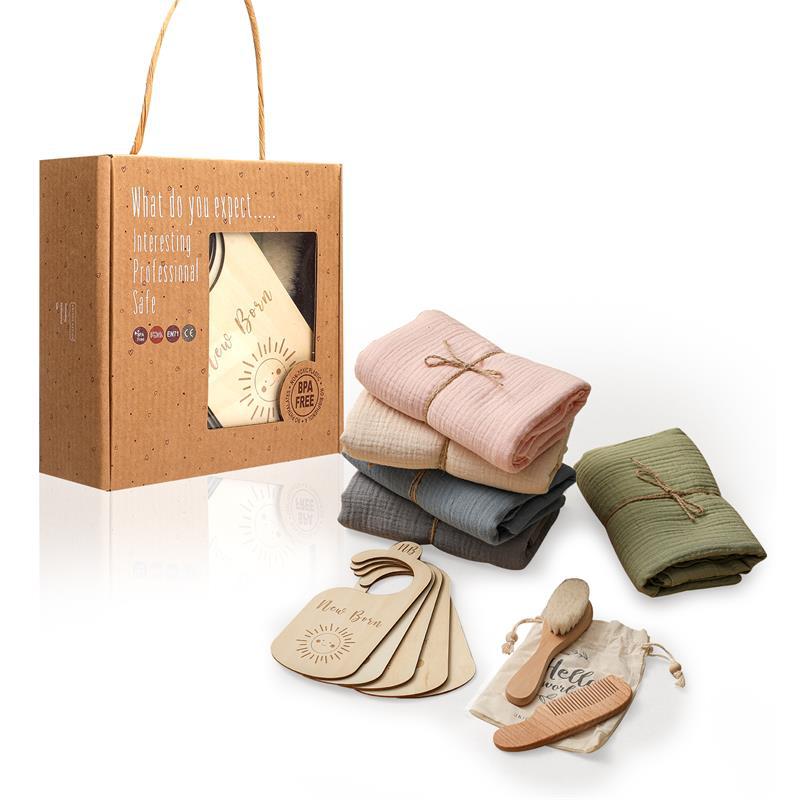 Set Bebé peine, cepillo y muselina.