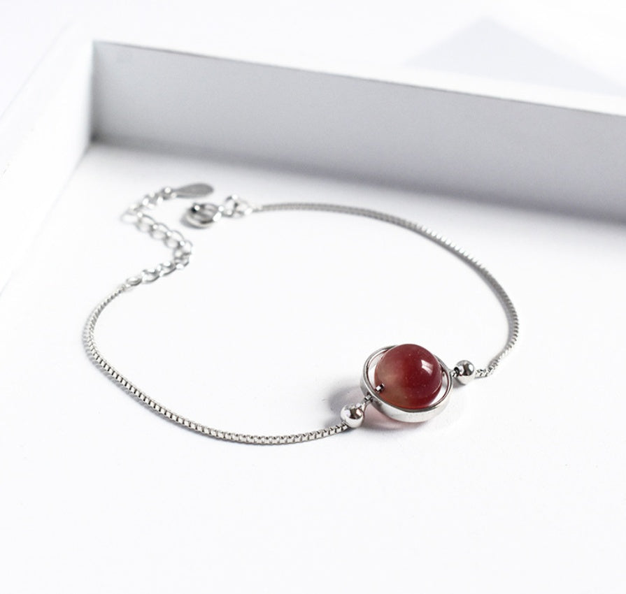 Brazalete de Plata de Ley 925 con Piedras Naturales
