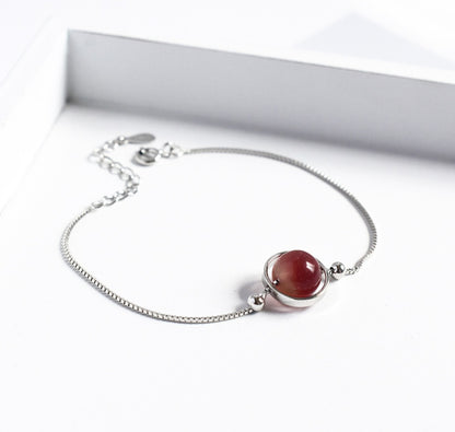 Brazalete de Plata de Ley 925 con Piedras Naturales