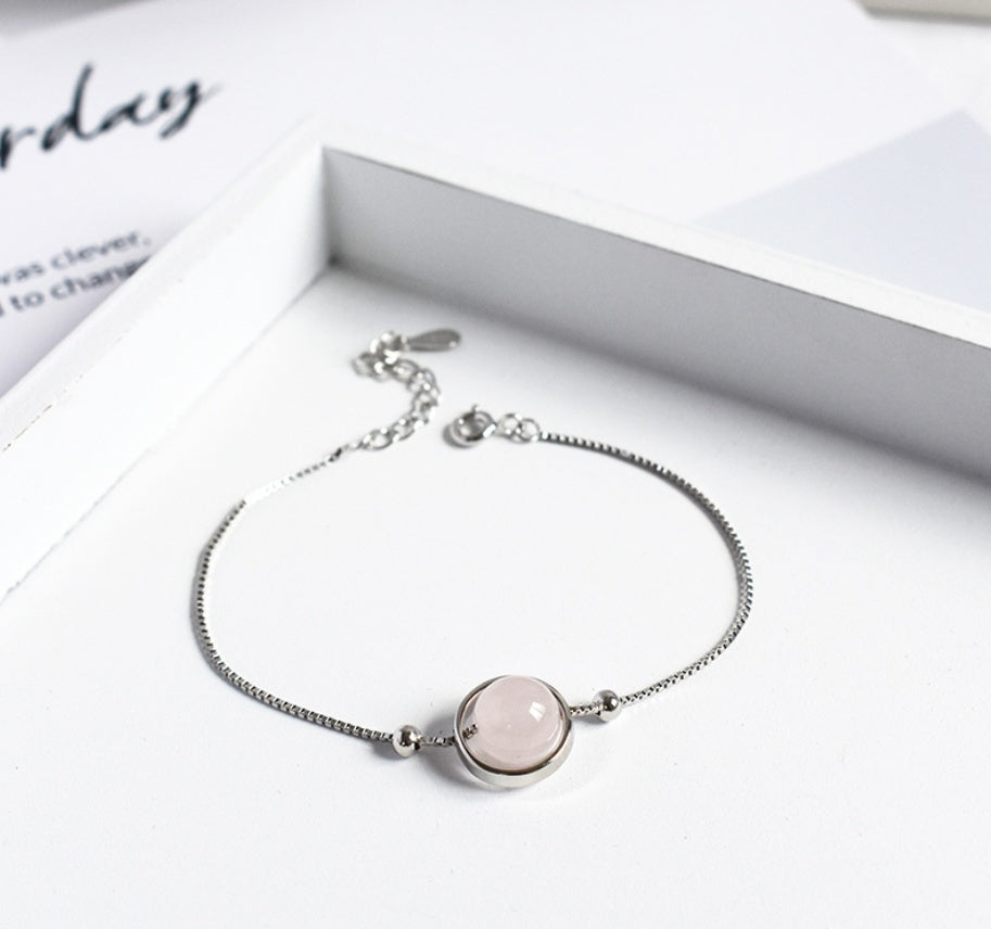 Brazalete de Plata de Ley 925 con Piedras Naturales