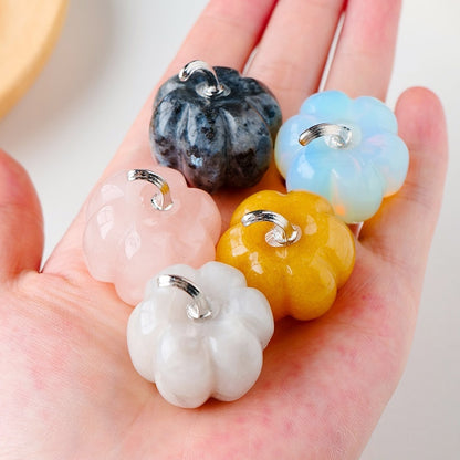 Mini Dijes de Cristal Tallados "Calabaza Mágica"