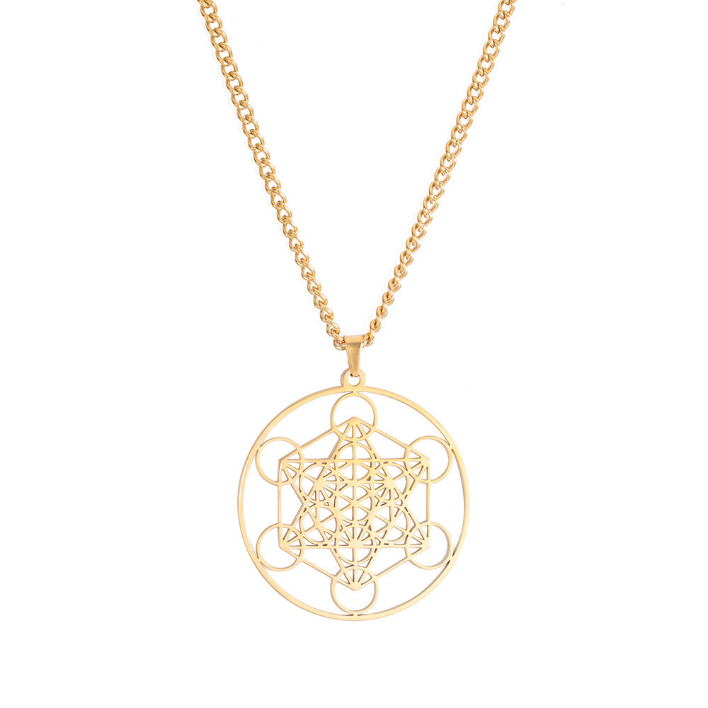 Stainless Steel Angel Seal Archangel Metatron Necklace