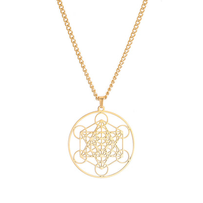 Stainless Steel Angel Seal Archangel Metatron Necklace