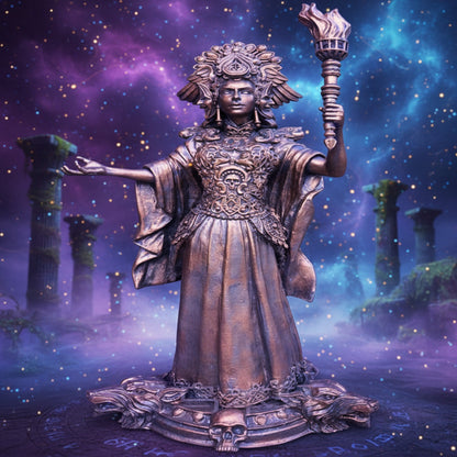 Figura Diosa/Bruja con antorcha