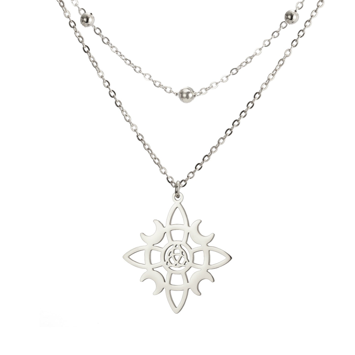 Collar Talismán "Estrella Mística y Nudos de Luna"