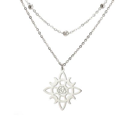 Collar Talismán "Estrella Mística y Nudos de Luna"