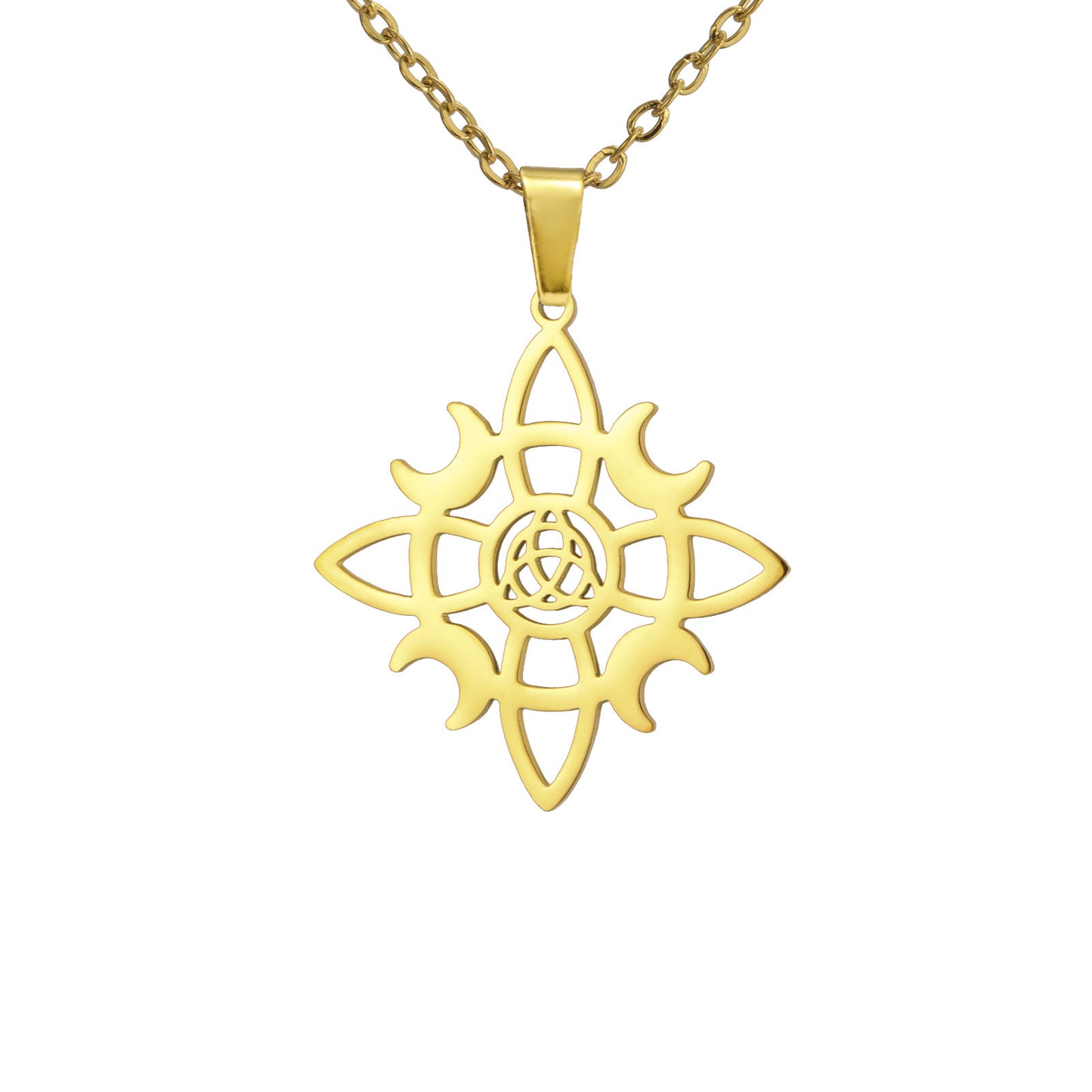 Collar Talismán "Estrella Mística y Nudos de Luna"