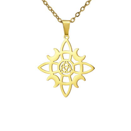 Collar Talismán "Estrella Mística y Nudos de Luna"