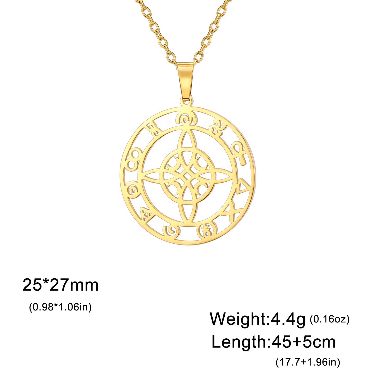 Ring Hollow Witch Knot Moon Pendant