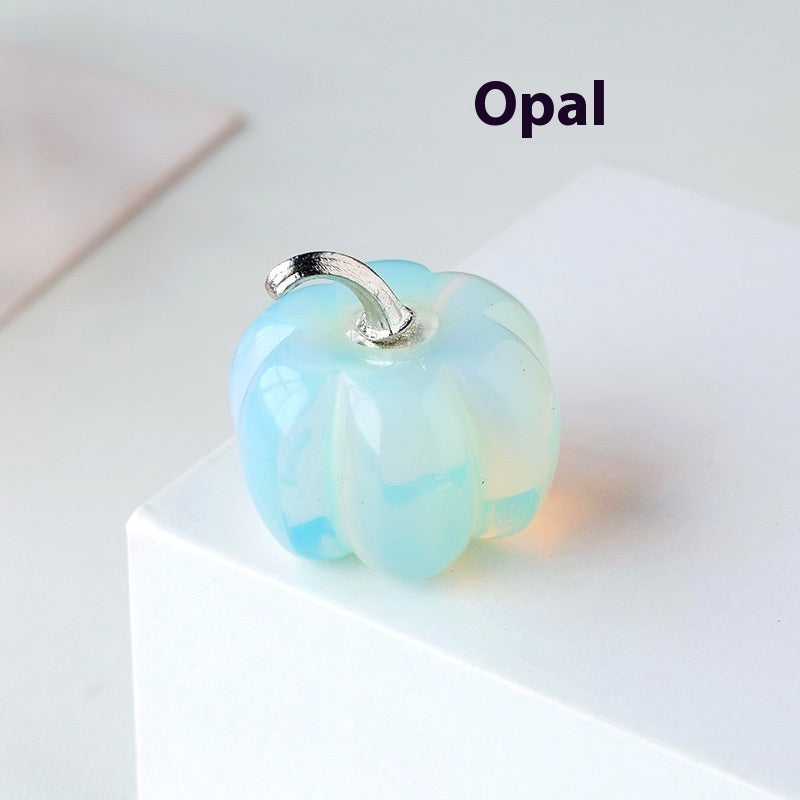 Mini Dijes de Cristal Tallados "Calabaza Mágica"