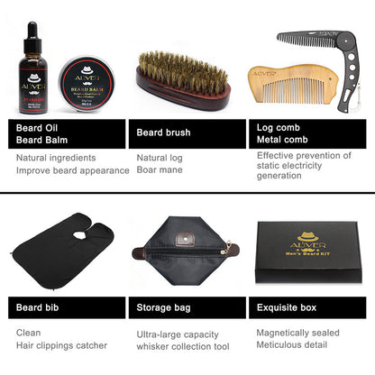 Kit de Lujo para el Cuidado de la Barba de 7 Piezas