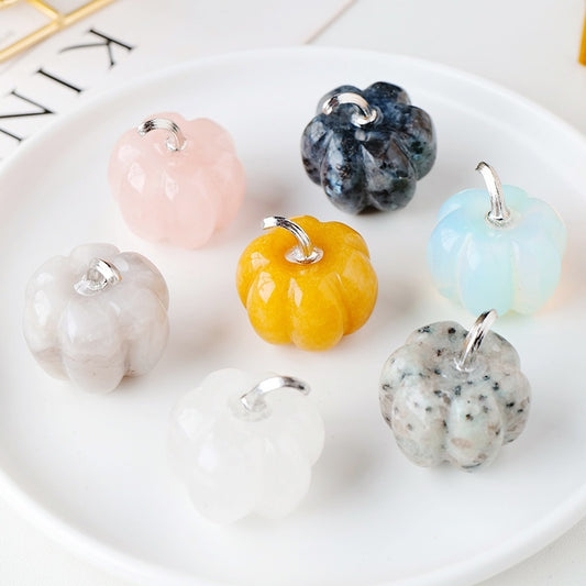 Mini Dijes de Cristal Tallados "Calabaza Mágica"