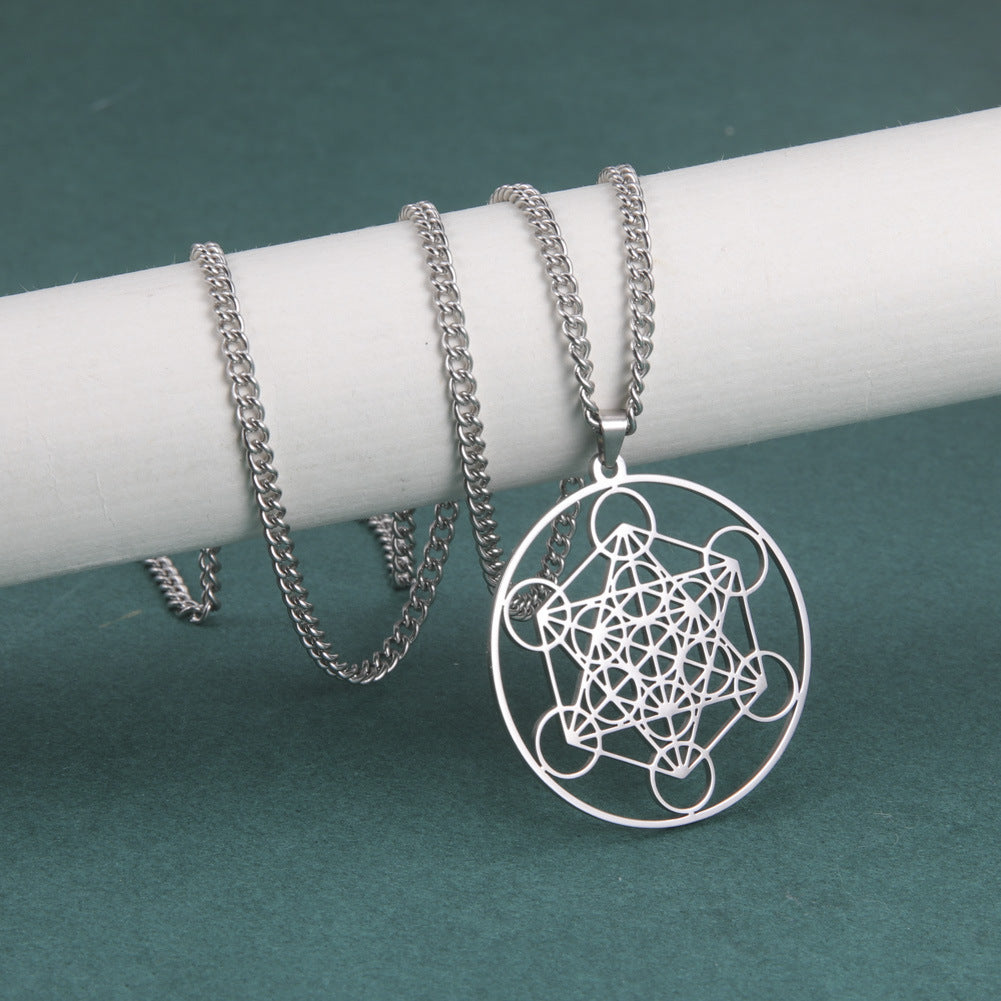 Stainless Steel Angel Seal Archangel Metatron Necklace