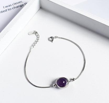 Brazalete de Plata de Ley 925 con Piedras Naturales