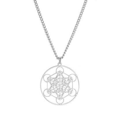 Stainless Steel Angel Seal Archangel Metatron Necklace