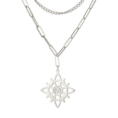 Collar Talismán "Estrella Mística y Nudos de Luna"