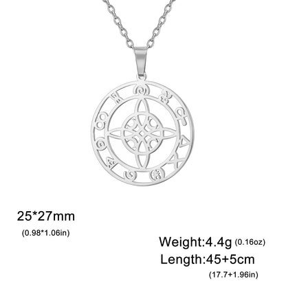 Ring Hollow Witch Knot Moon Pendant