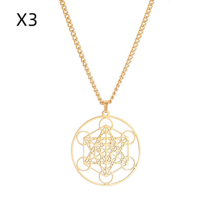 Stainless Steel Angel Seal Archangel Metatron Necklace