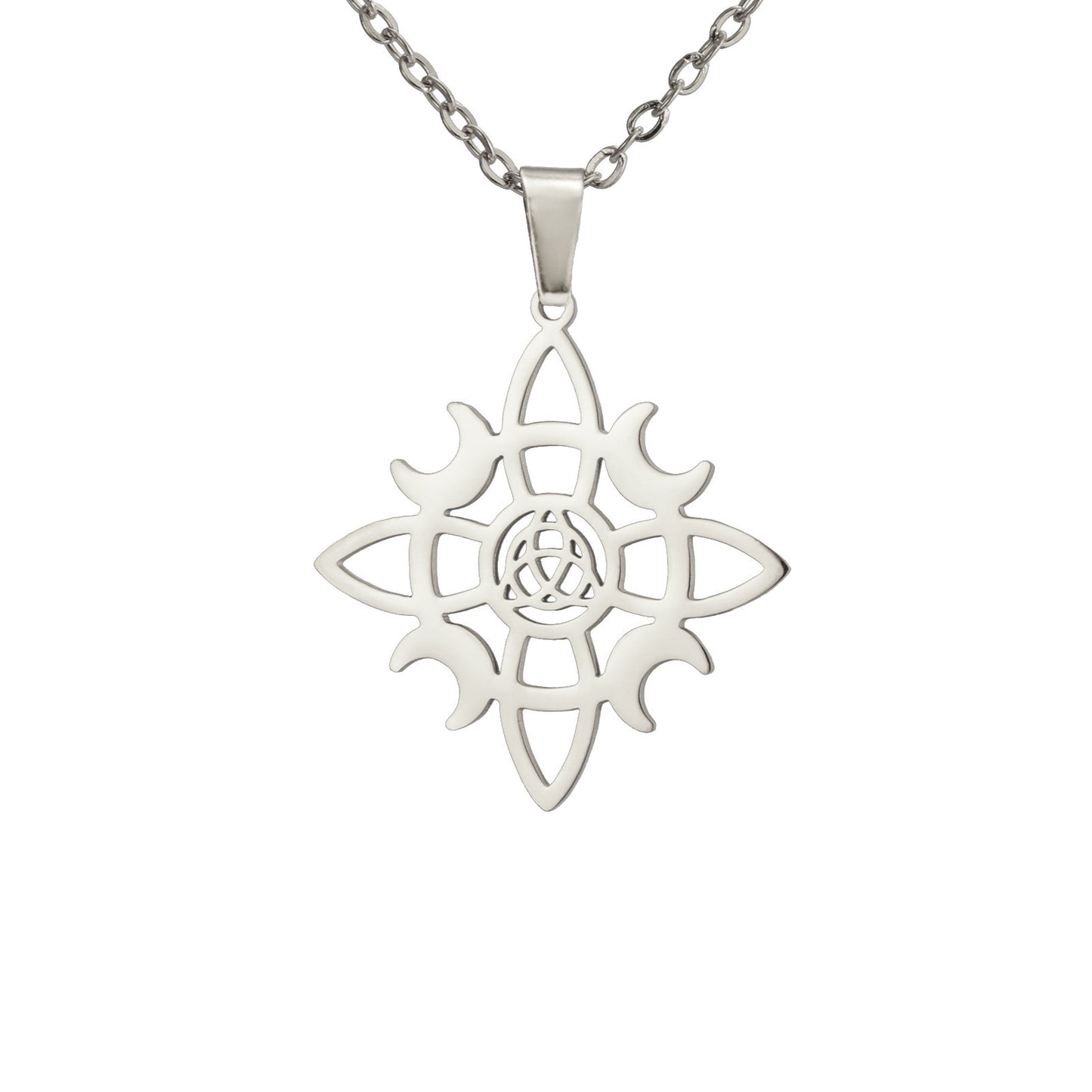 Collar Talismán "Estrella Mística y Nudos de Luna"