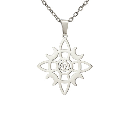 Collar Talismán "Estrella Mística y Nudos de Luna"