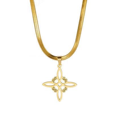 Cut Hollow Witch Knot S-shaped Pendant Snake Bones Chain