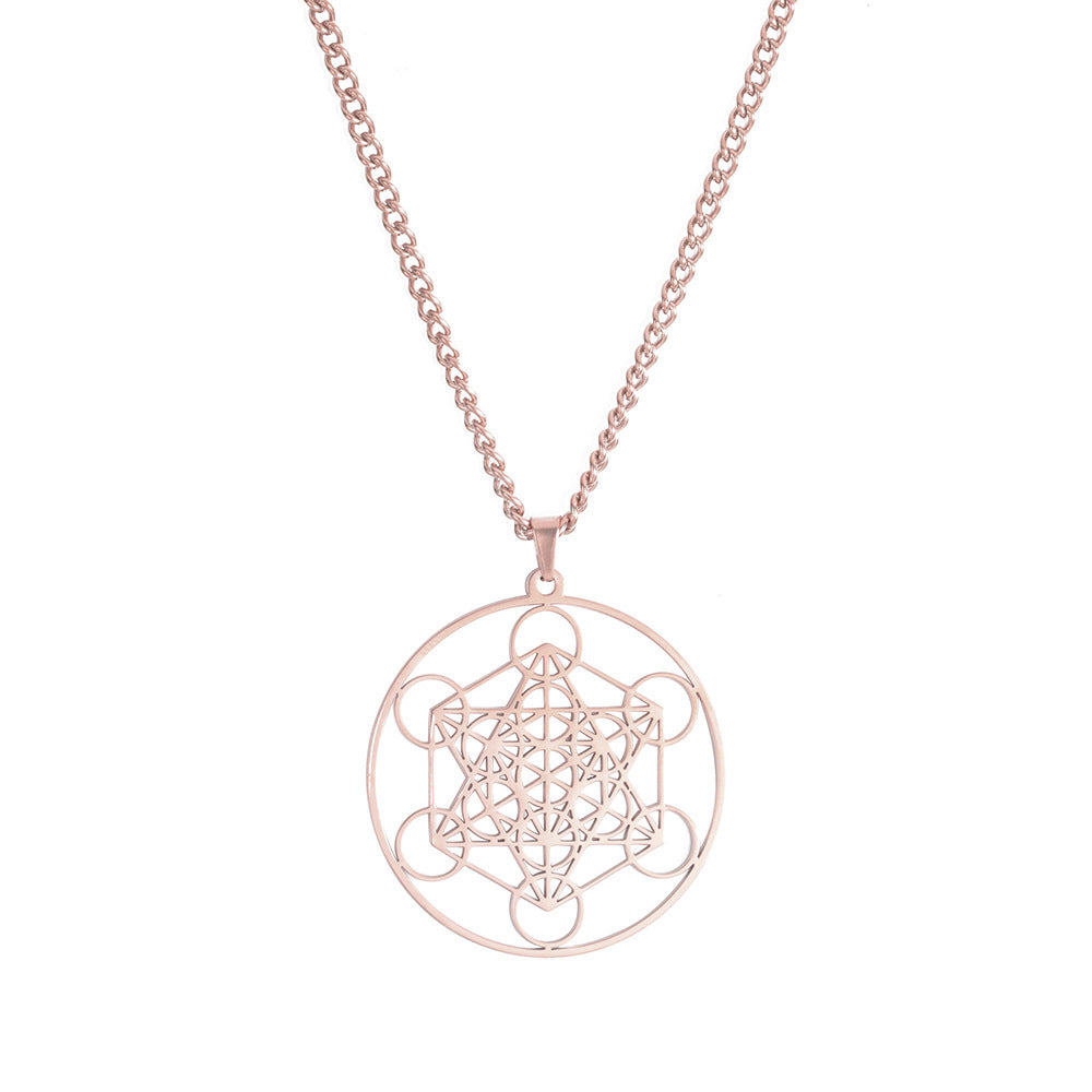 Stainless Steel Angel Seal Archangel Metatron Necklace