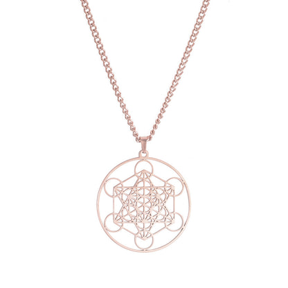 Stainless Steel Angel Seal Archangel Metatron Necklace