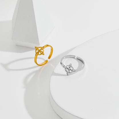 Celtic Witch Knot Ring Witchcraft Amulet Stainless Steel Adjustable Finger Rings For Women Jewelry